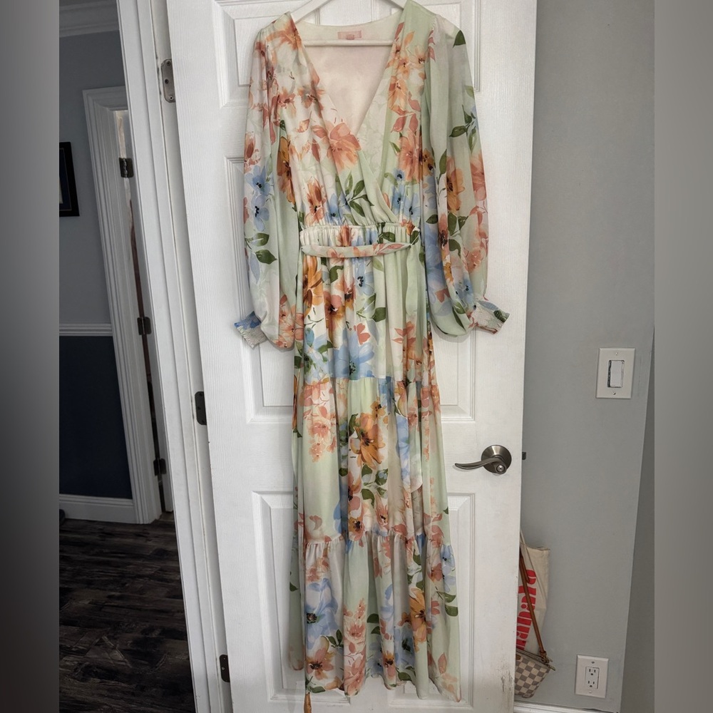 Floral Chiffon Maxi Dress